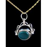 Victorian style 9ct spinner fob pendant,