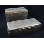 London hallmarked silver cigarette box, 1906, and another London hallmarked silver cigarette box,
