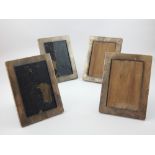 Four London hallmarked silver photograph frames, 1910, each with presentation inscription,