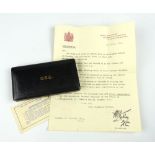 Cased silver gilt OBE medal, with presentation paperwork for Charles Tulloch,