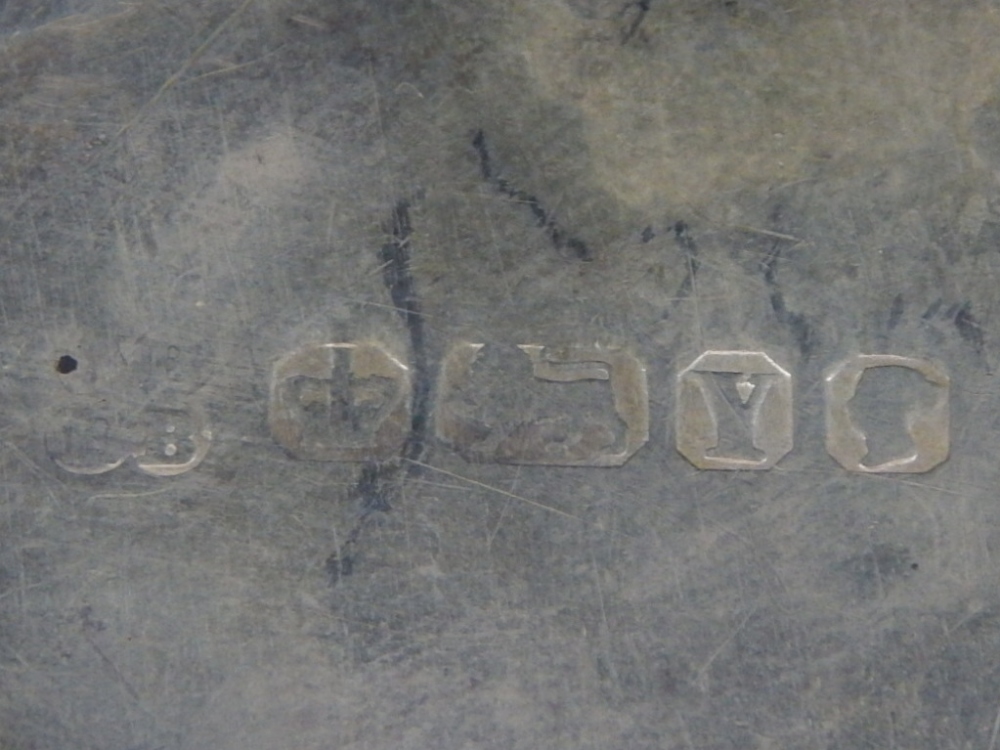 Victorian hallmarked silver circular tray, bead trim, ball and claw feet, 35cm dia. - Image 9 of 9