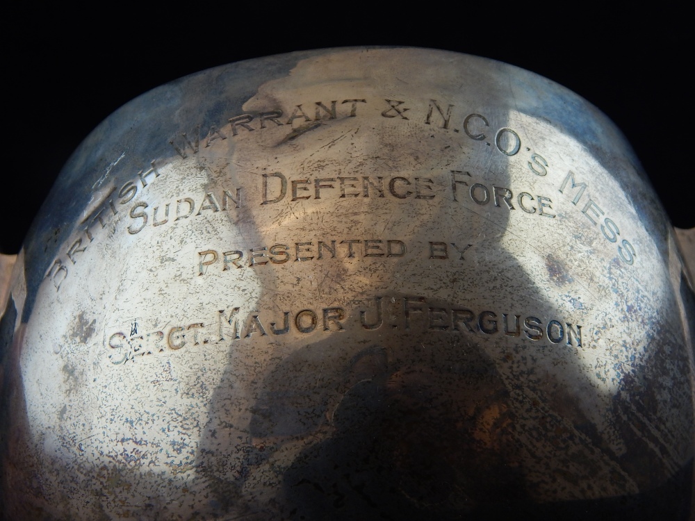 The British Warrant and NCOs Mess Sudan Defence Force (snooker / billiards) silver trophy, - Image 19 of 25