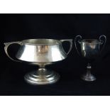 Fifth Fusiliers Sailing Club silver trophy, twin arms, knop to stem, 15.