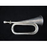 Antique silver plated military bugle, Denis Wick of London,