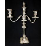Edwardian silver plated candelabra,
