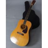 1964 Levin acoustic guitar, serial number 440202, with ebony fingerboard, mahogany neck,