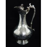 Victorian silver claret jug, John Sherwood London 1862,