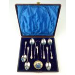 Victorian silver tongs, sugar sifter and tea spoons,
