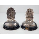 Pair of Victorian silver menu holders for the Lancashire Fusiliers,