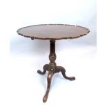 George III and later mahogany tripod table,