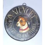 19th century tin and painted circular sign, dedicated to 'Vauncey,