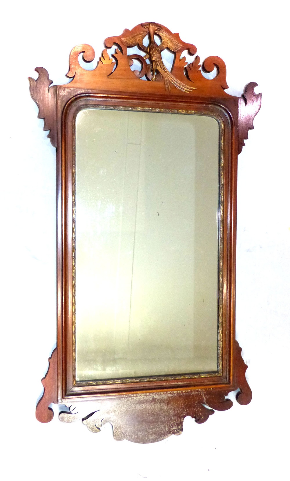 George III style mahogany fretwork wall mirror, - Image 2 of 6
