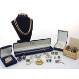 An interesting quantity of jewellery including silver and marcasite, etc.