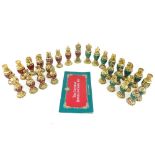 House of Faberge Imperial jewelled chess set, gilded pieces,