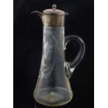 Edwardian cut glass and silver mounted claret jug, Sheffield 1908,