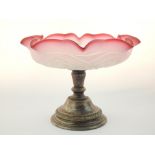 Late 19th century continental glass and white metal bon bon dish,