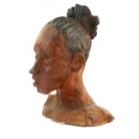 British, 20th/21st C, local Chiswick sculptor/potter, 'Vanessa', terracotta bust of a ballerina,