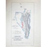 Cartography and naval interest, two maps: Gibraltar Dockyard Extension 57 x 29.5cm and Portland