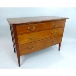 Edwardian mahogany four drawer chest,106 cm W.