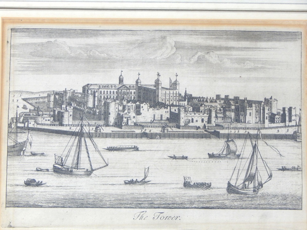 Four 18th century engravings of London, including Statue of King Charles 1st at Charing Cross, Tower - Image 4 of 6