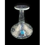 Cenedese Murano mallet shaped glass vase, net design, 16cm h.