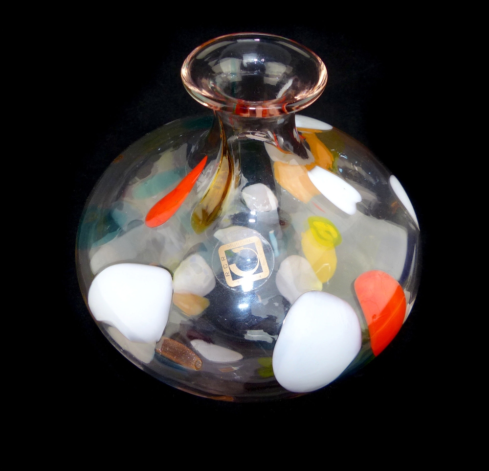 Fornance Murano glass vase, decorated with circular splashes of coloured glass, 17cm h - Image 3 of 5