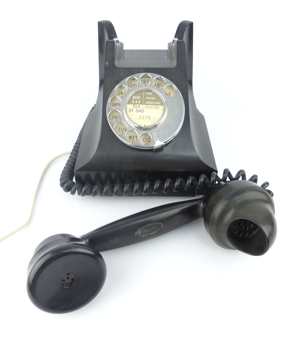 G.P.O black bakelite 332L desk phone, re wired. - Bild 2 aus 5