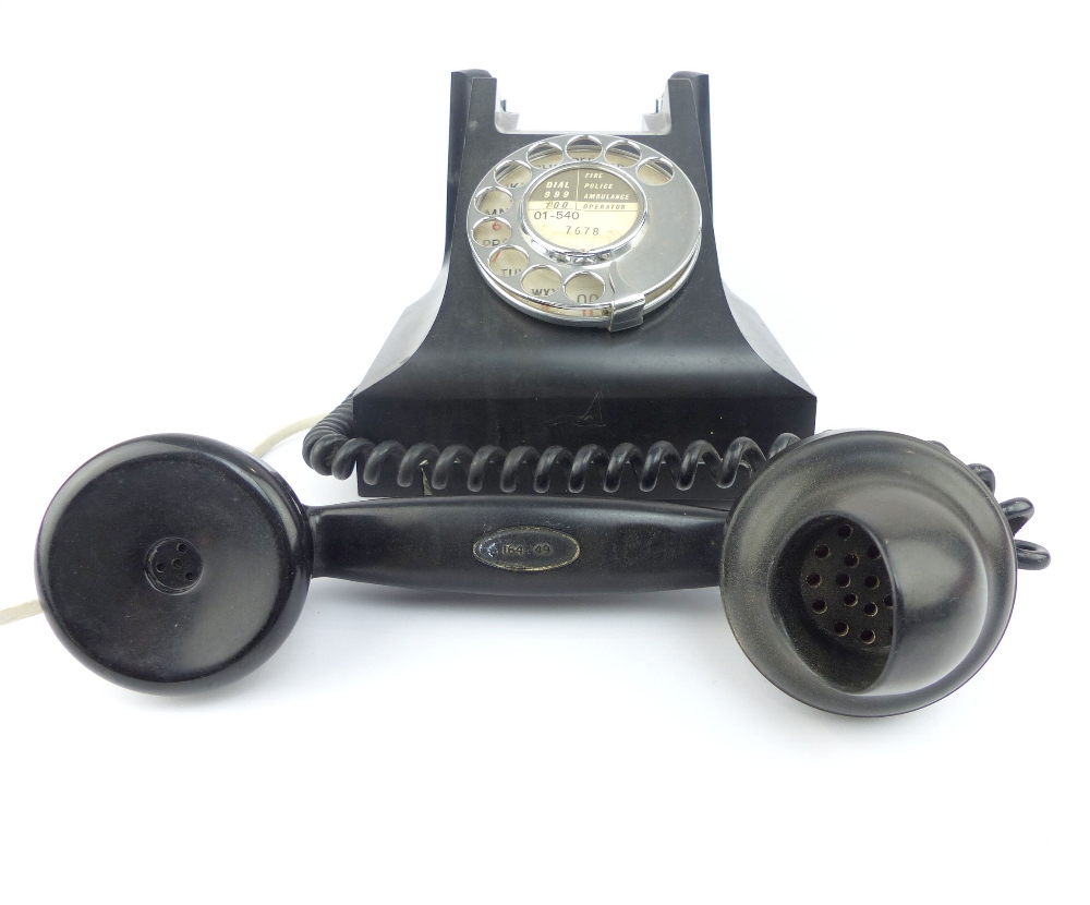 G.P.O black bakelite 332L desk phone, re wired. - Bild 3 aus 5