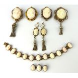 Cameo bracelet, earrings and pendants. (7)