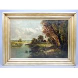 H Cooper, River Stort - Bishops Stortford, oil on canvas, title to reverse, signed and dated 1909