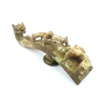 Chinese soapstone belt buckle, dragon final, 18cm l