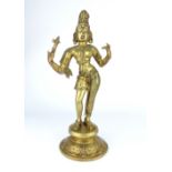 South East Asian brass deity of Ardhanarishvara, traditionally depicted as half male / half female,