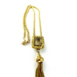 9ct gold ropetwist necklace with a mourning pendant.