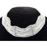 Cultured pearl ten string necklace.