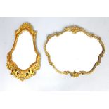 Two mid 20th C mirrors of Italian influence; floral and shell decorated, 66cm w., and another of