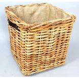 Wicker log basket, approx. 60 x 60cm.