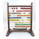 Vintage style hardwood abacus with polychrome painted beads 74 cm H