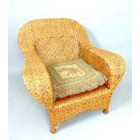 Rattan conservatory chair with cushion seat