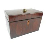 George III rectangular mahogany tea caddy 20 cm