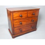 Edwardian mahogany chest of drawers, bun handles, two over two, 107cm w.