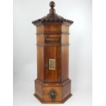 Victorian style walnut 'country house' letter box of a Penfold design, 56cm h