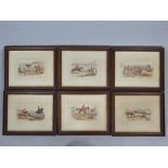 Six late 19th/early 20th century graphotype hunting prints,