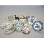 Barker Bros, Fantasy pattern part dinner service, including a tureen, serving bowl,