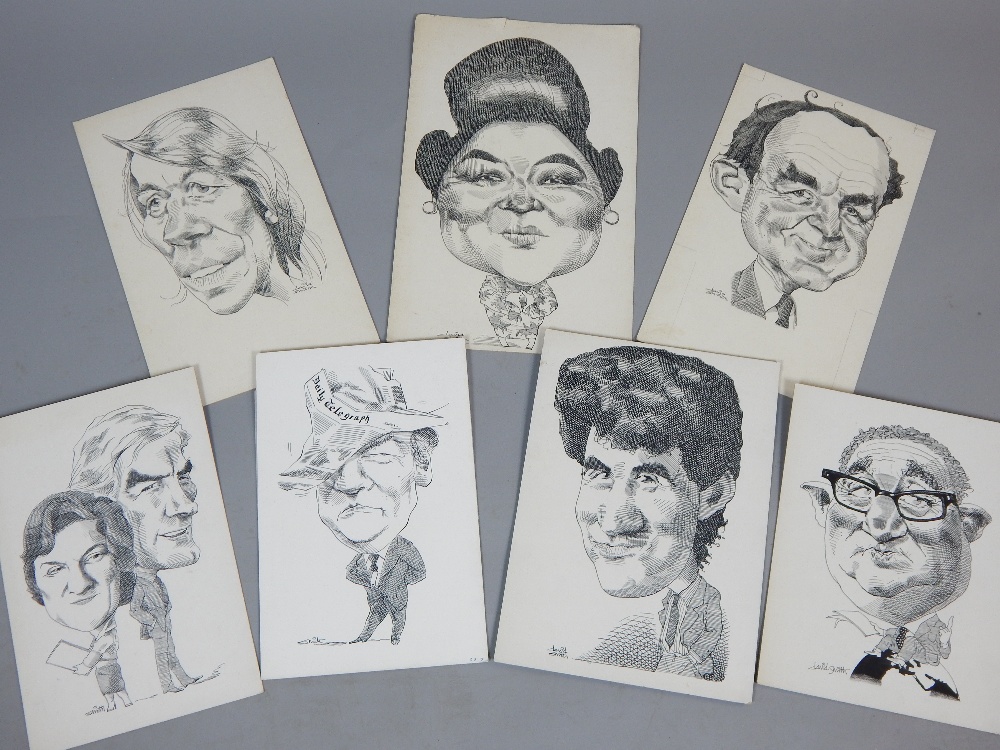 David Smith, British, 20th C, portrait cartoons of political and world interest, all titled, inc.