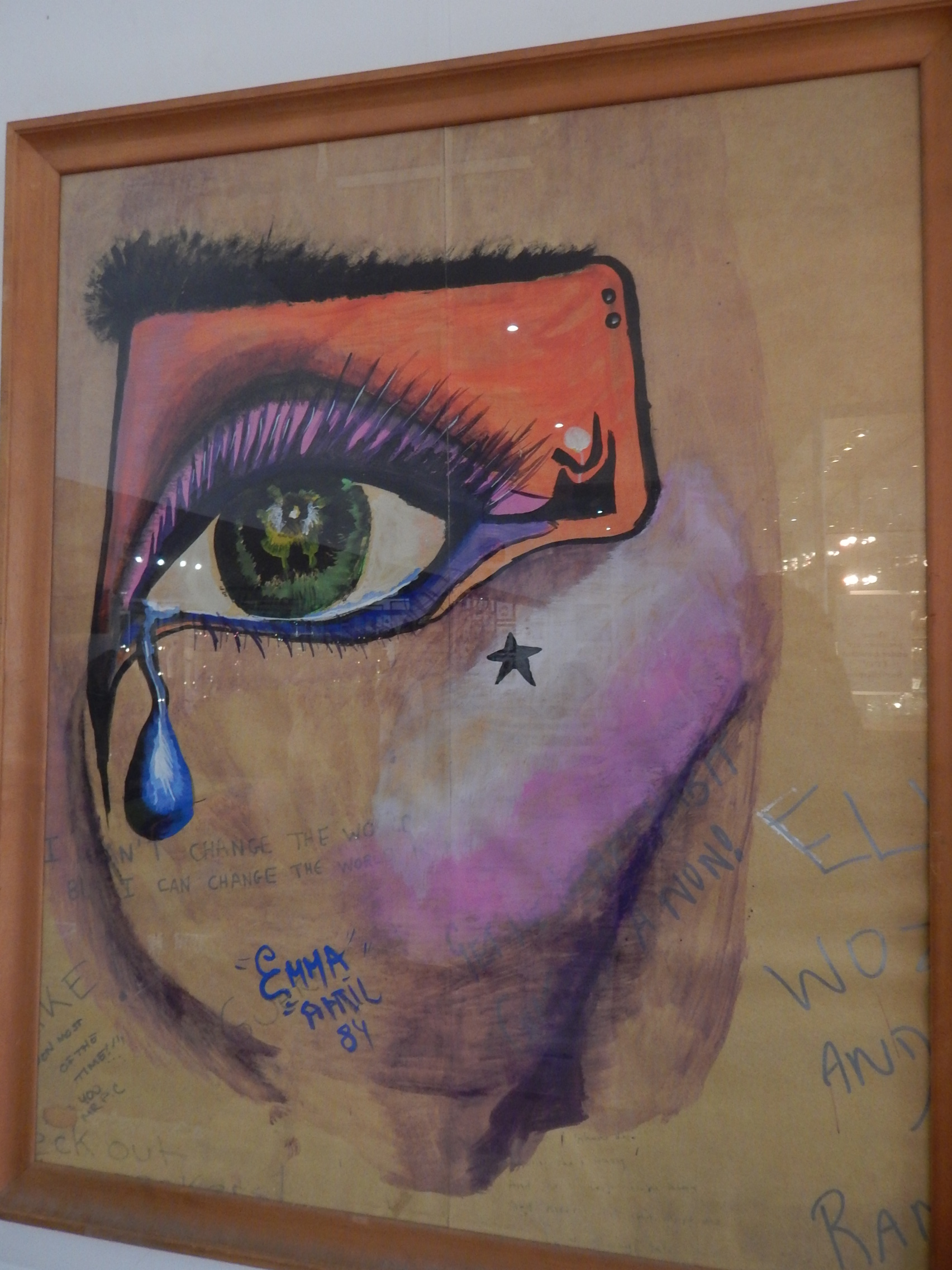 Contemporary school, 'I Can Change The World', a woman's eye crying, watercolour,