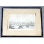 After William Wyllie, British, 1851-1931, limited edition Heritage print, Thames view, 22 x 38 cm.