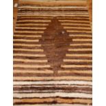 TIbetian Yak blanket, striped ochre design, 170 x 130cm.