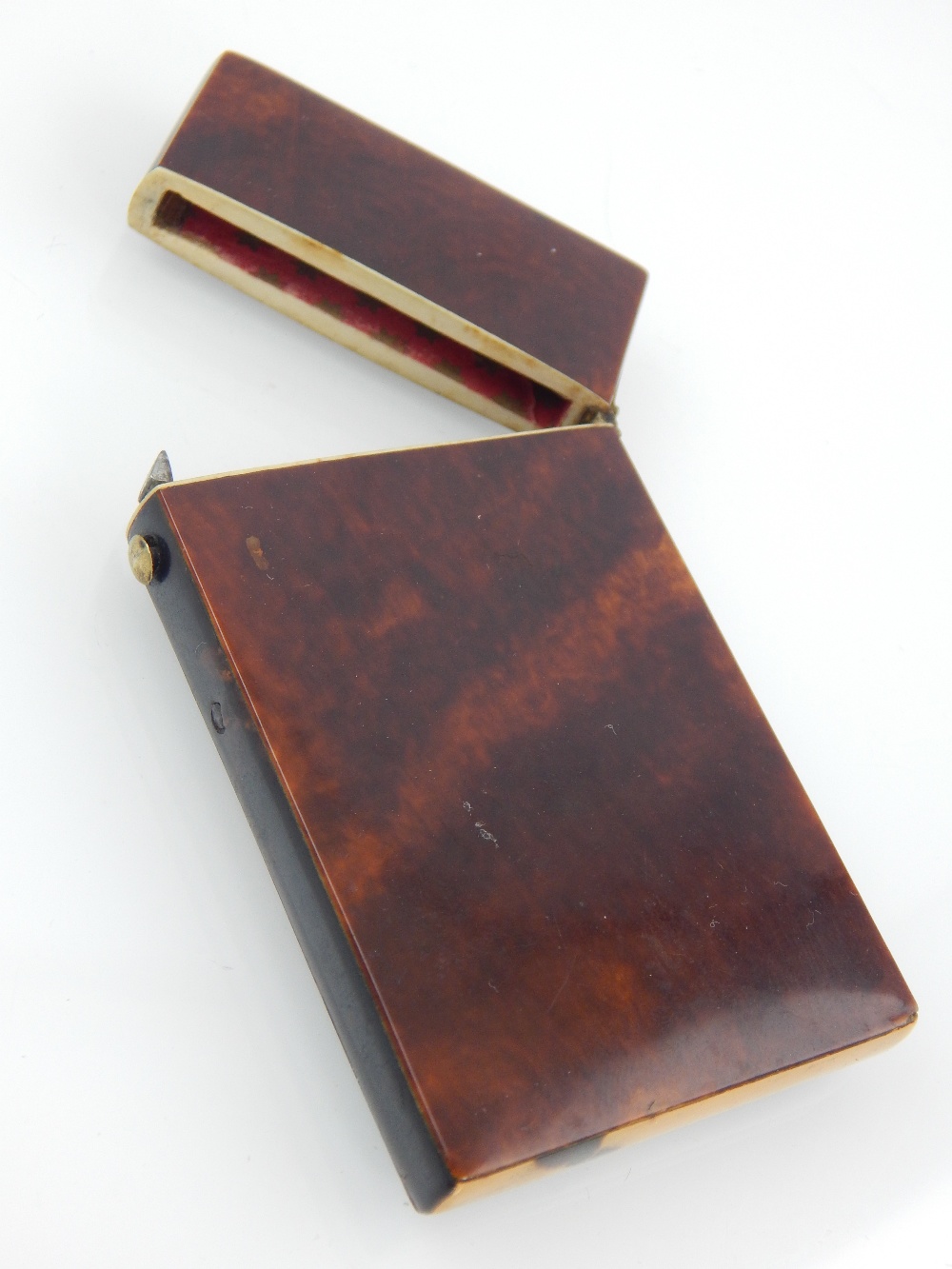 19th century tortoiseshell card case, of rectangular form, 8.5cm. - Image 2 of 2