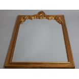 French style gilt overmantel mirror,