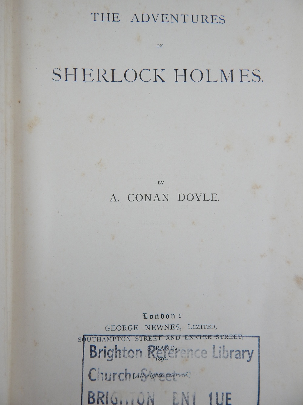 Arthur Conan Doyle, The Adventures of Sherlock Holmes, 1st edition, published by Newnes 1892. - Image 2 of 4